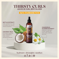 Uncle Funky’s Daughter Thirsty Curls application shows smooth, effortless leave-in styling for curl definition.