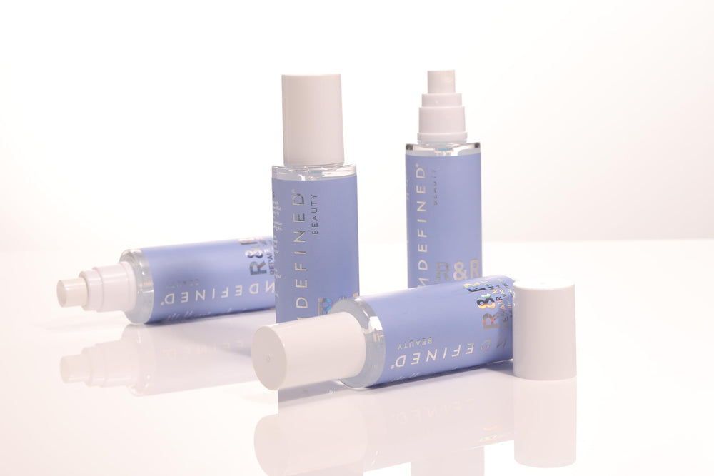 Undefined Beauty R&R Repair Mist travel packaging in a 3-4 oz size