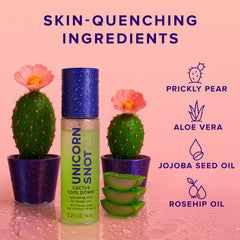 Unicorn Snot Cactus Cool Down calms redness after sun exposure.