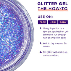 Easy removal of glitter gel with wipes and remover