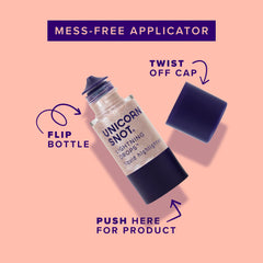 Unicorn Snot Lightning Drops travel-sized bottle for on-the-go glow.