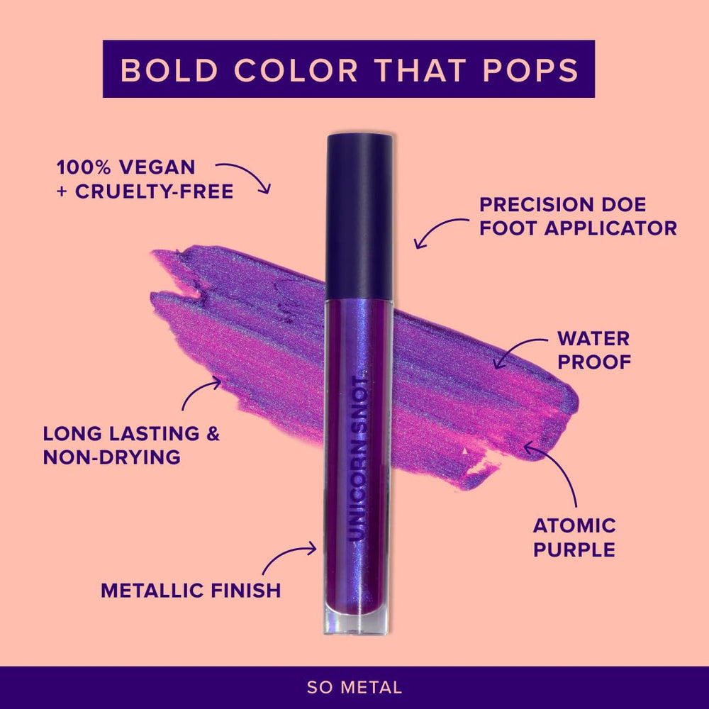 UNICORN SNOT Liquid Metal Lip Paint LAVA application for high-impact color