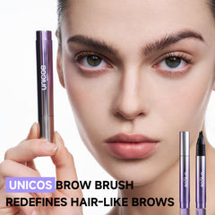 Unicos Eyebrow Pen self-feeding mechanism delivers smooth, consistent liquid flow for easy use.