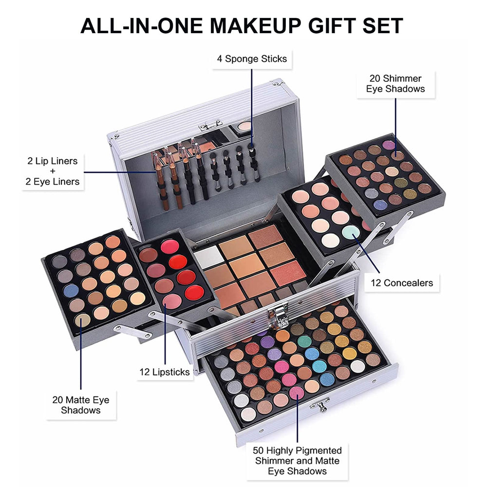 UNIFULL 132-Color Eyeshadow Palette swatches, versatile day-to-night looks