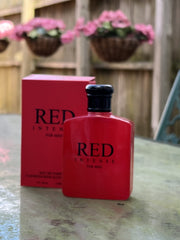 Spray action image showing easy application of United Scents Red Intense