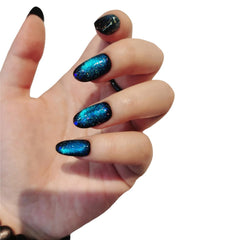 UNIYVOH Starry Sky oval nails offer durable daily wear with a glamorous finish