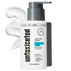 Untoxicated Moisturizing Lotion bottle demonstrating fragrance-free formula for sensitive skin