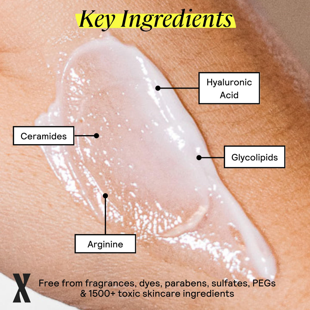 Ceramides and hyaluronic acid ingredients in Untoxicated Moisturizing Lotion