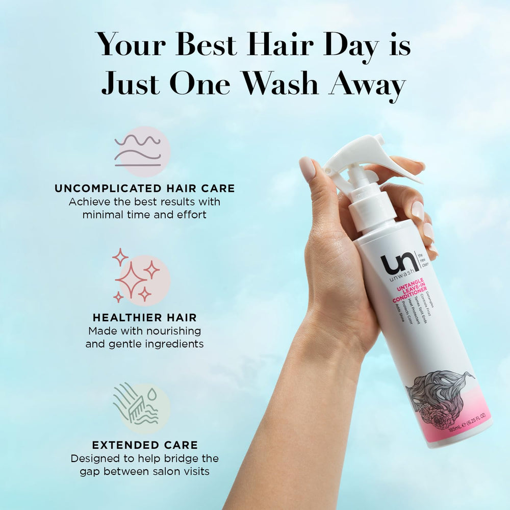 Heat protection feature of Unwash Untangle leave-in conditioner
