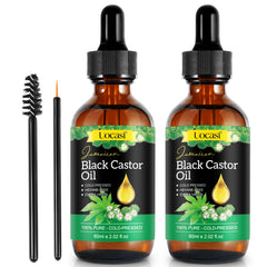 Uocasi Jamaican Black Castor Oil bottle close-up, pure organic formula for hair nourishment.