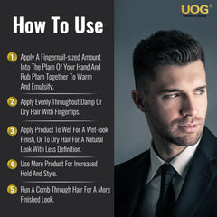 UOG clay styled hair at work highlighting long-lasting hold