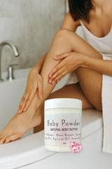Uplift Us body butter texture spread on hands demonstrating deep moisture