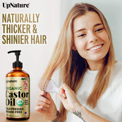 UpNature Castor Oil helps eyelash and eyebrow fullness with regular use