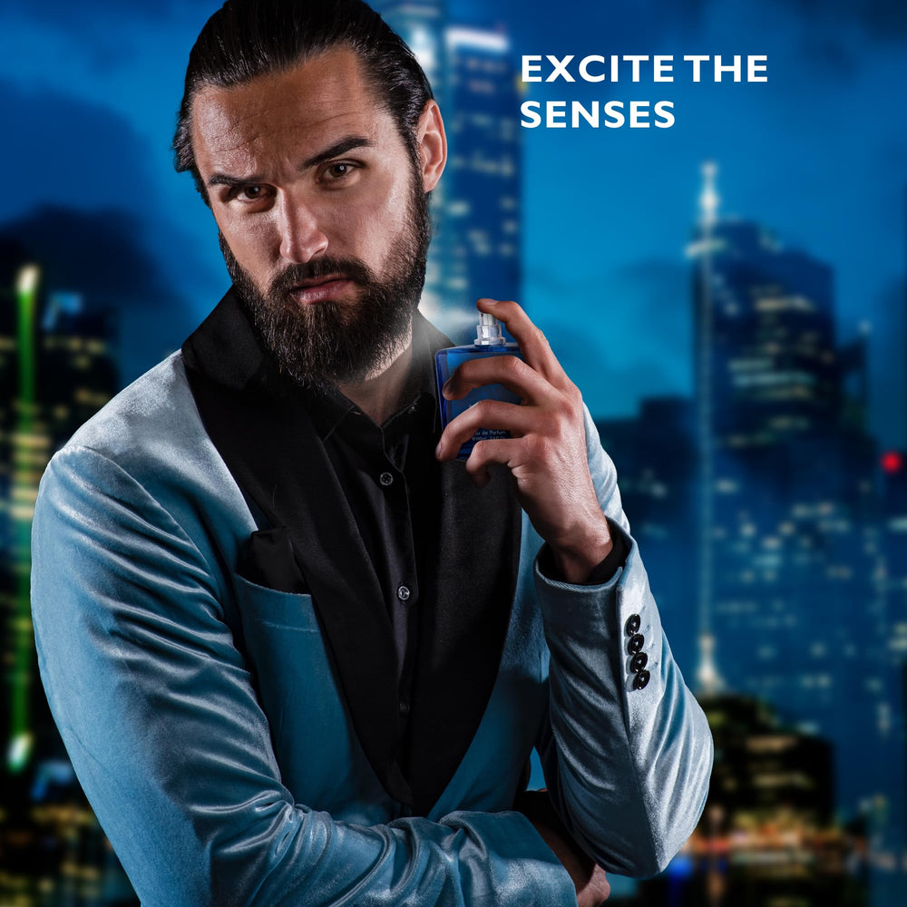 Urban Collection Bleu for Men 3.4oz bottle, convenient size for travel.