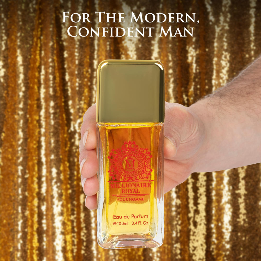 Embossed-cap detail on Urban Collection Millionaire Royal bottle, evoking luxury and durability.