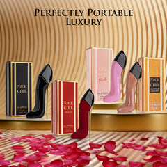 Urban Collection Nice Girl Glitter Edition bottle closeup with citrus brightness for vibrant evenings.