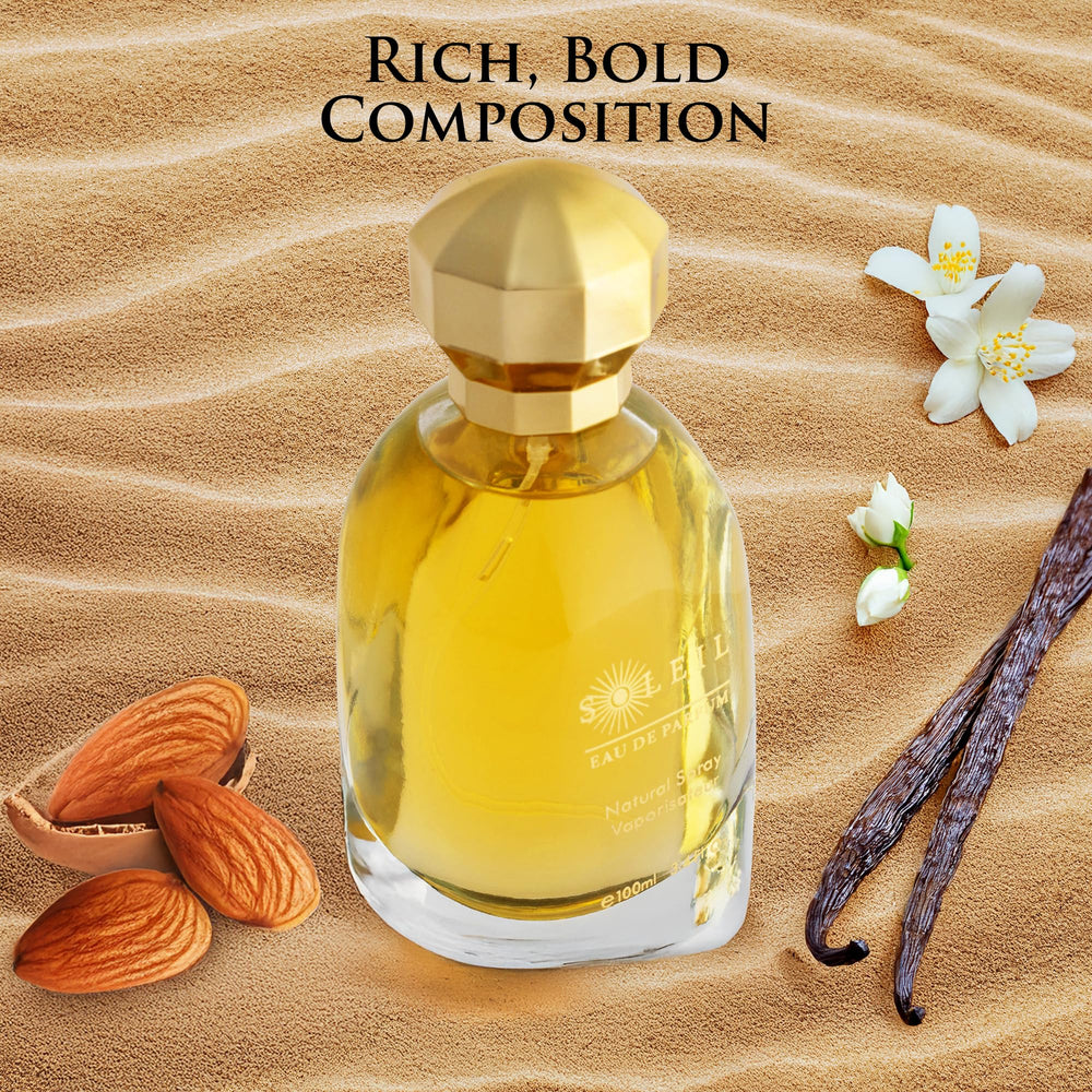 URBAN COLLECTION Soleil for Women vanilla and salted caramel note, inviting sweet aroma.
