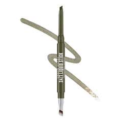 Urban Decay 24/7 Liquid Stick Dirty Martini tube shows bold olive-green shade