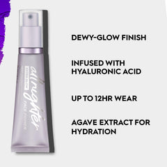 Urban Decay All Nighter Extra Glow Primer packaging close-up highlighting sleek, travel-friendly design.