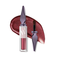 Urban Decay 24/7 Glaze-On Traffic Jam burgundy shimmer swatches highlight rich color and sparkle.