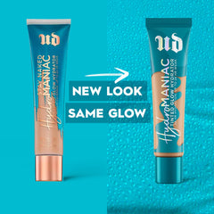 Urban Decay Hydromaniac packaging display emphasizes cruelty-free branding.