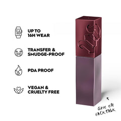 Urban Decay Vice Lip Bond application swatch reveals rich one-swipe color.