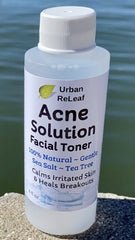 Urban ReLeaf Acne Solution Toner applied to face during routine for calm skin