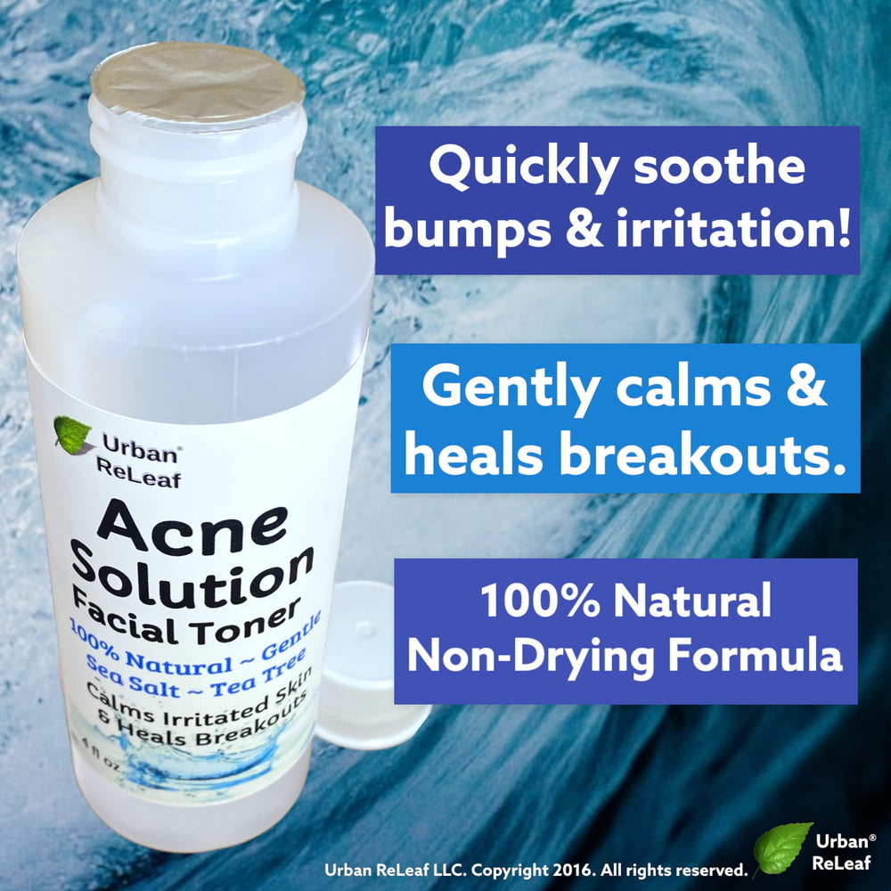 Pouring Urban ReLeaf toner for easy, targeted breakout care