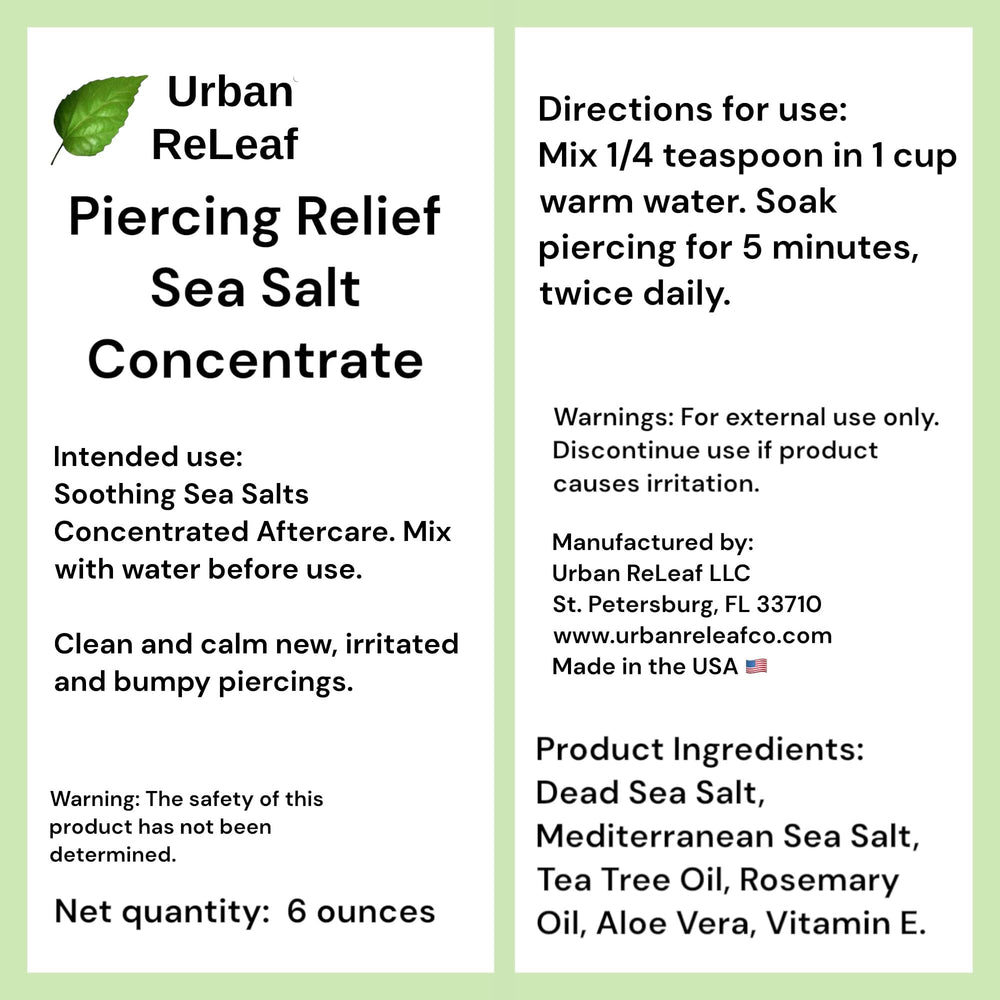 Urban ReLeaf clear mixing guide shows the 1/4 teaspoon per cup ratio.