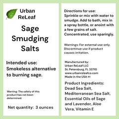 Urban ReLeaf salts added to water for sprayable smudge solution