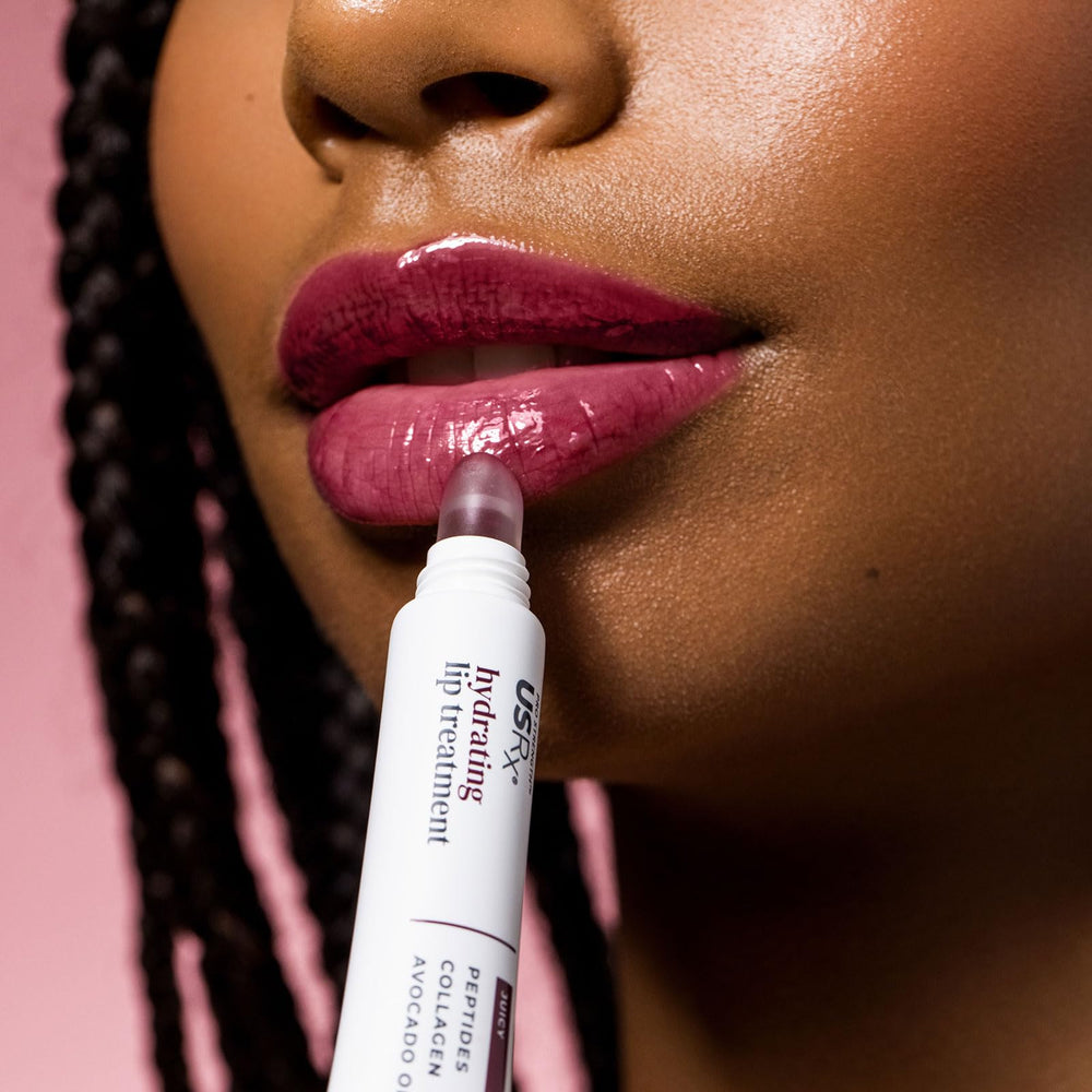 Closeup of silky texture of Urban Skin Rx Pro Strength lip treatment.