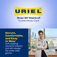 URIEL soft gel toe spacers reduce rubbing and irritation during use.