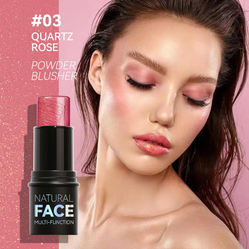 URQT 3Pcs Face Contour Sticks 02 blush application highlights natural warmth