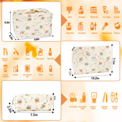 URSKYTOUS cotton makeup bag large capacity for skincare and cosmetics on the go.