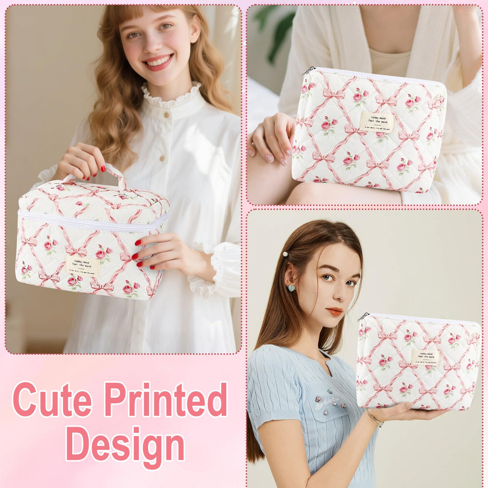 URSKYTOUS gift-ready quilted makeup bag ideal for travel