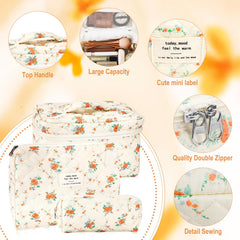 URSKYTOUS quilted makeup bag small coquette style for brushes and daily essentials.