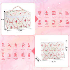 URSKYTOUS small quilted makeup bag pink coquette for brushes