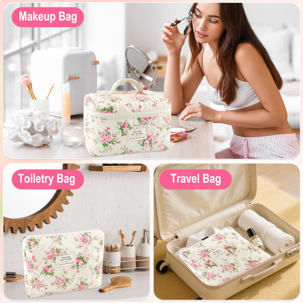 URSKYTOUS three-piece set laid flat, shows versatile packing options for trips.