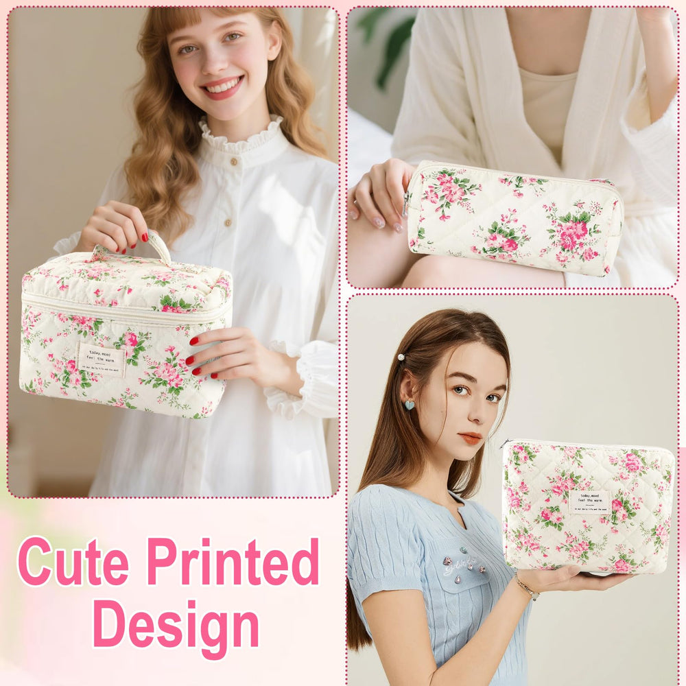 URSKYTOUS floral pattern with durable zipper pull, keeps contents organized.
