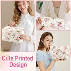 URSKYTOUS floral pattern with durable zipper pull, keeps contents organized.