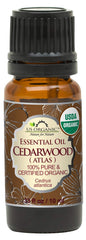 US Organic Cedarwood Oil Atlas bottle showing pure aroma for diffusion.