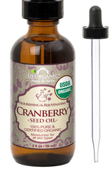 US Organic Cranberry Seed Oil bottle for easy topical application