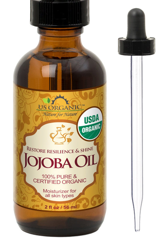 US Organic Jojoba Oil bottle pour shows quick absorption for skin