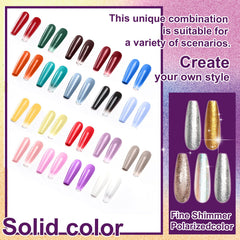 U-Shinein glitter gel colors create Silver and Gold aura ombre effects.