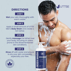 Uttse Tea Tree Body Wash travel size bottle for on-the-go freshness.