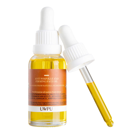 UWPU Frankincense Oil bottle showing premium blend for smoother skin.