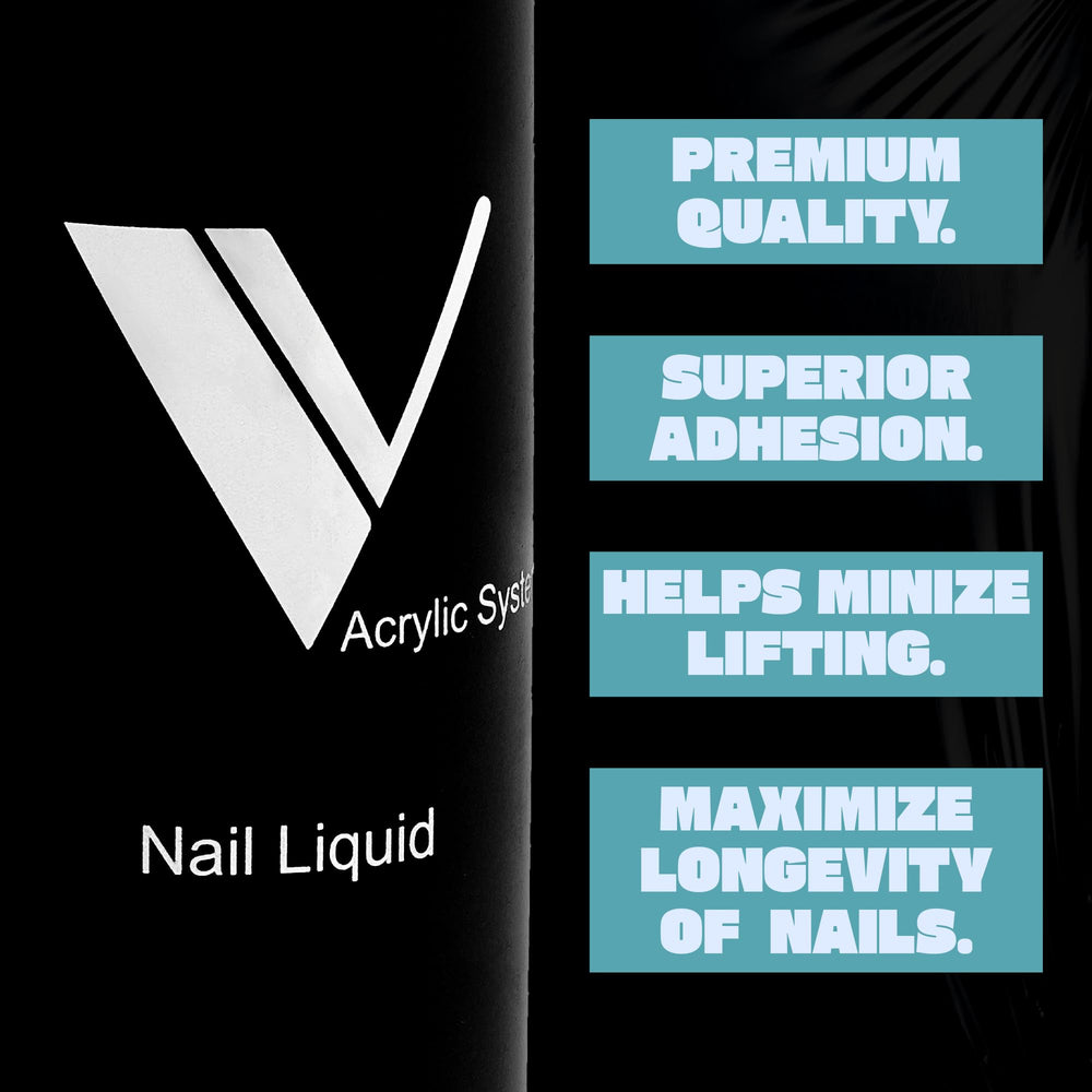V Beauty Pure acrylic adhesion test demonstrates strong bond with natural nails