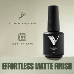 V Beauty Pure LED cured matte finish demonstrates a chip-resistant surface