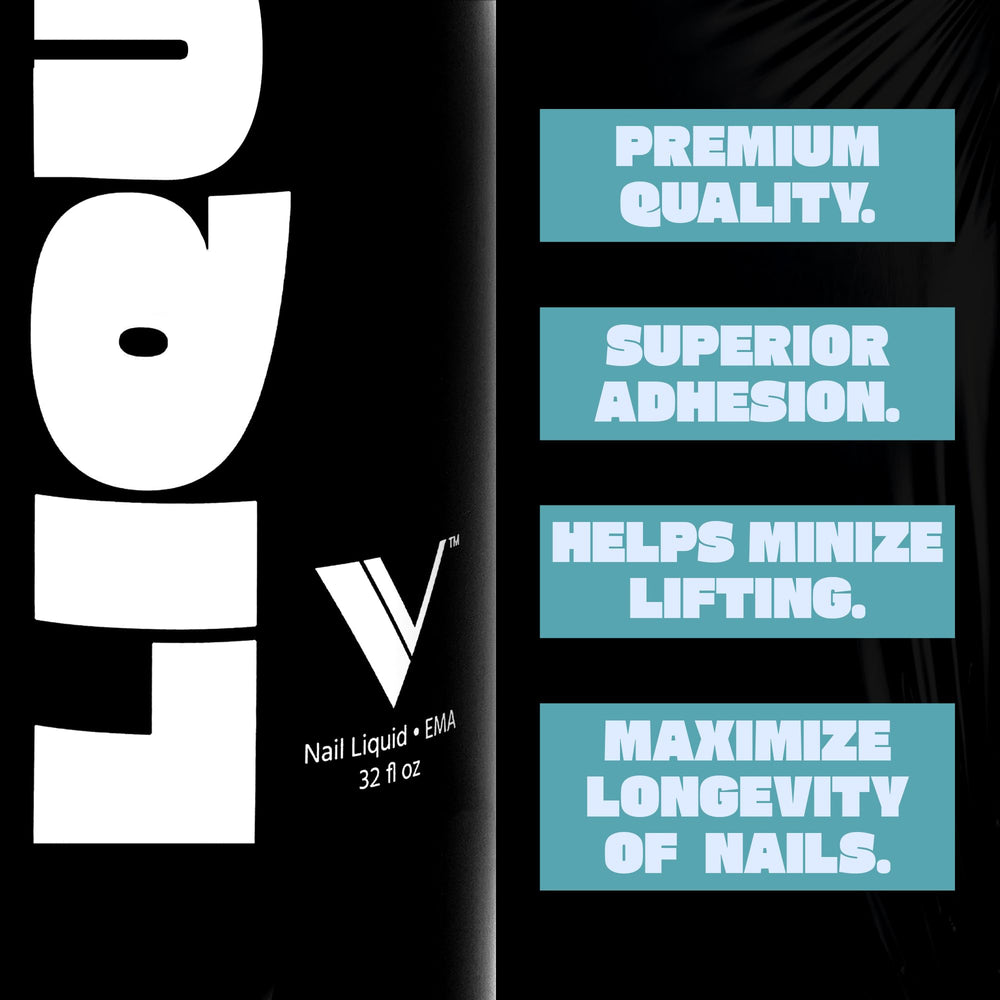 V Beauty Pure monomer shows strong adhesion for durable acrylics.