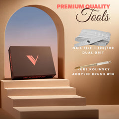 V Beauty Pure nail primer bottle creates a tacky surface for durable wear